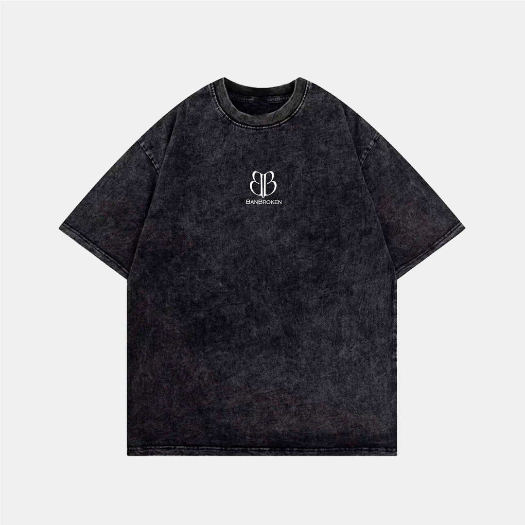 T-shirt noir en cordon