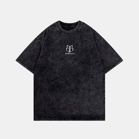 T-shirt noir en cordon