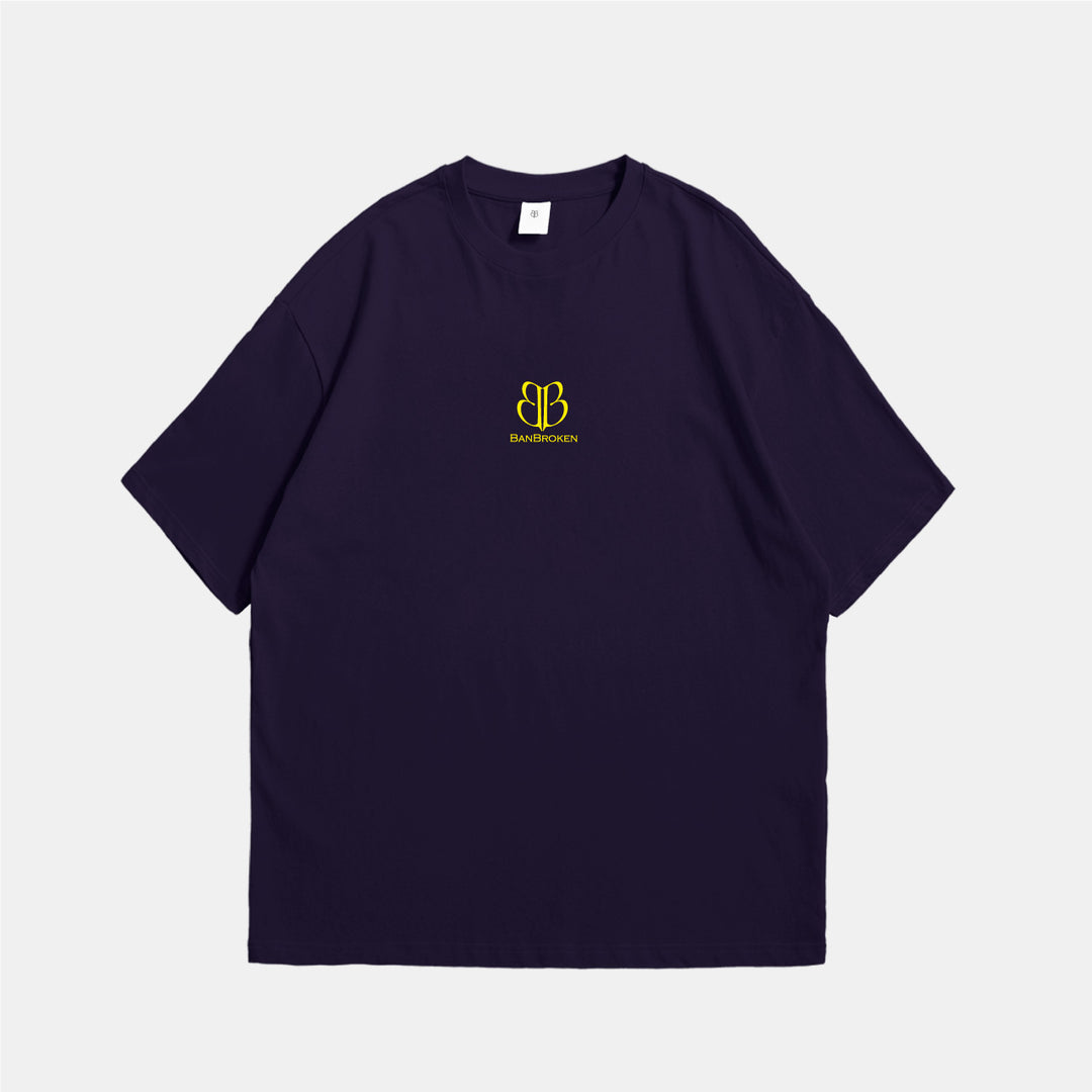 T-shirt bleu marine en velours côtelé