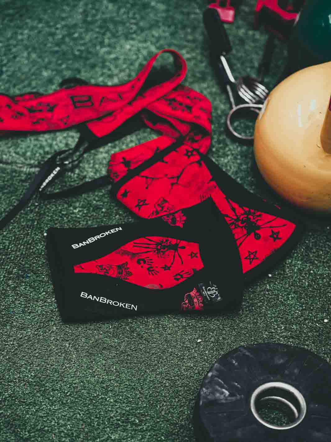 Red Skull Knee Pads